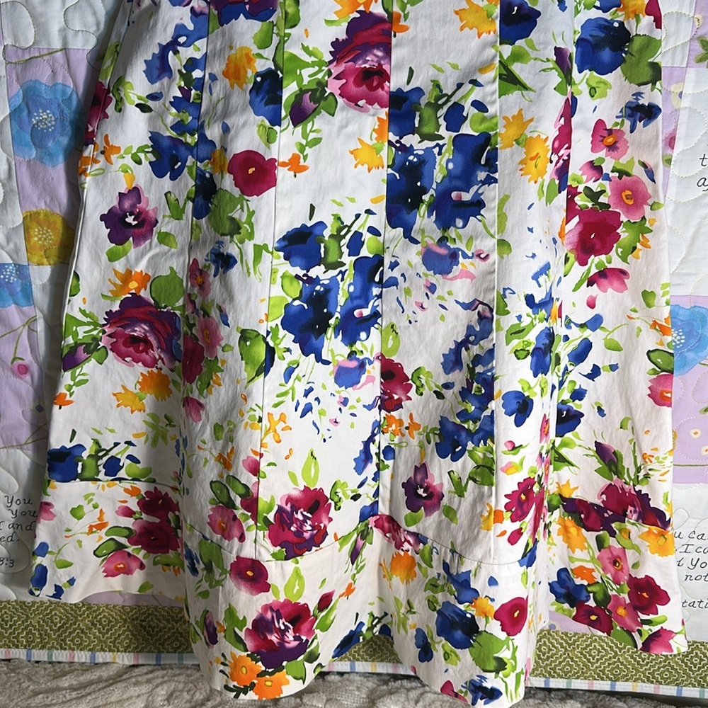 Ralph Lauren summer flare stretch dress floral sz 10 - Picture 3 of 12
